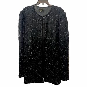 Vintage Black Silk Beaded Jacket